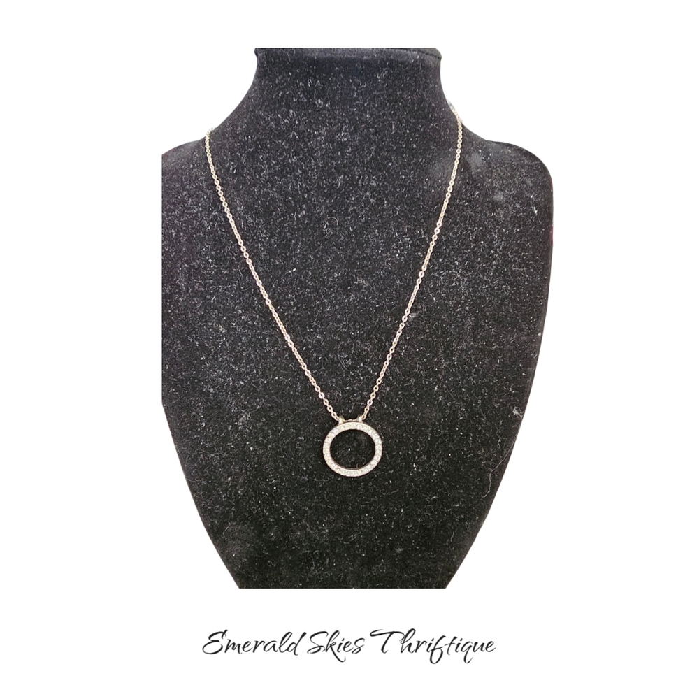 Premier Designs Rhinestone Circle Pendant Necklace